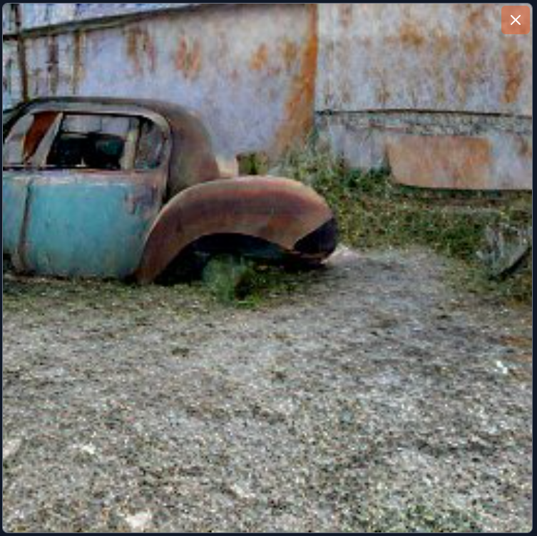 DALL-E AI Image of a abandoned car